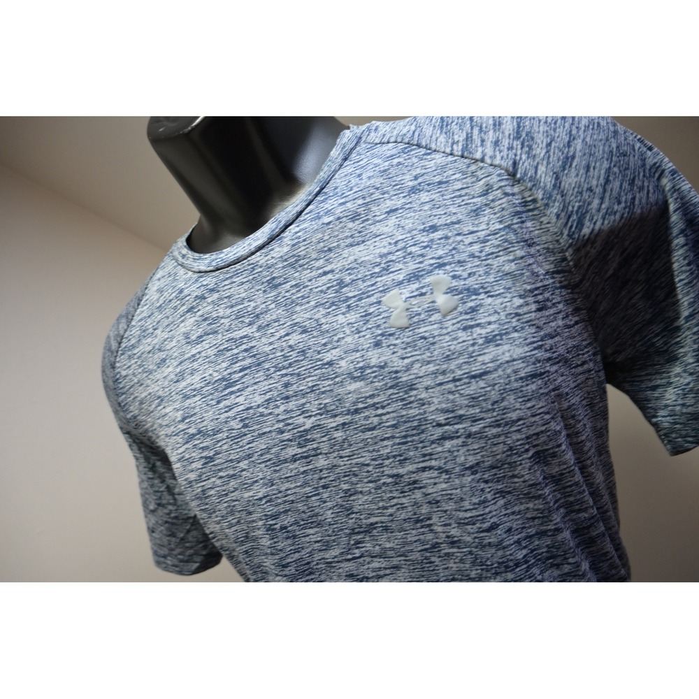 Under Armour Tech Tee Mens Medium Blue Heather Short Sleeve Loose Fit EUC